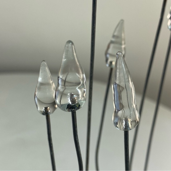 Hand Forged Iron Taper Candle Holders with Glass Elements Modern Scandi Style - Picture 13 of 15